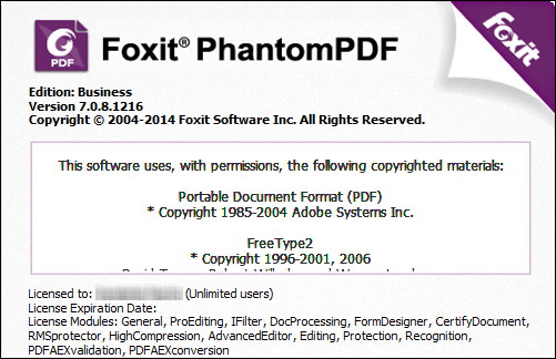 Foxit phantom 7 business registration key code